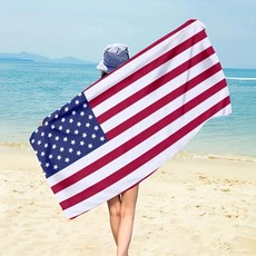플래그 비치 타월 아메리칸 모래 방지 흡 가벼운 건조 수영 목욕 여행 수영장 요가용