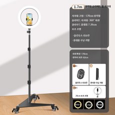 휴대용 삼각대 슬라이딩 휠 스마트폰 촬영 라이브 방송 거치대 안정 지지대, 1개, 15_1.7m금속바퀴+26cm램프+리모컨, 단일 모델
