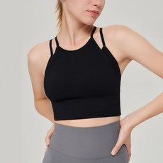 요가 필라테스 패드일체형 나시 브라탑 크롭탑 끈나시 상의