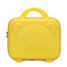 곰 가방 기념품 곰 화장품 케이스 탑승 14inch 미니 가방 만화 휴대용 암호 상자, 큰 노란 곰, 14inch 로우 프로파일(잠금 장치 없음) 하프 포켓