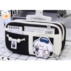 알로데 큐티 강아지 대용량 필통 23 x 12 x 8 cm, 1개, 01 블랙