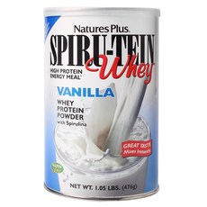 Natures Plus Nature's Plus Spiru-Tein 乳清 高蛋白能量小麥 香草, 476g, 1個