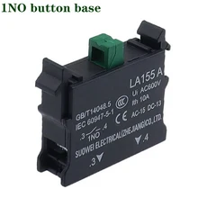 비상 정지 단추 스위치 전원 제어 시동 LA155-A-11ZS LA38 22mm 1 개, 02 220V, 01 1NO, 03 NO Base, 1개