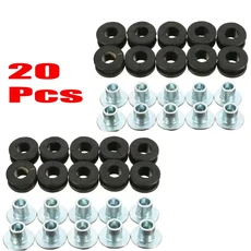 10개입 6mm 오토바이 고무 그로밋 볼트 어셈블리 페어링 압력 완화 쿠션 와셔 쇼크 부싱, 02 20 Pcs