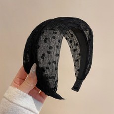 復古美拉德咖色洗臉髮箍女 蓬鬆高顱頂寬邊髮捆壓髮卡外出百搭頭箍, 1個, 1#波點黑色寬約10cm