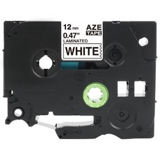 우리네 브라더 라벨 테이프 호환, 12mm 바탕흰색 문자검정 AZe-231