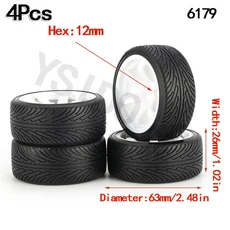 4PCS YSIDO 하드 플라스틱 63mm/2.48 인치 림 타이어 휠 12mm HEX 1/10 RC 드리프트 자동차, 11 4PCS 6179