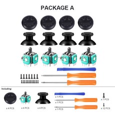 DATA FROG 교체용 3D 아날로그 스틱 센서 모듈 엄지 스틱 XBox One 슬림 LB RB 범퍼 단추 컨트롤러 액세서리, Package A, 1개, 01 A, 1)Set A