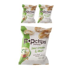 팝칩스 포테이토 사우어 크림 & 어니언 글루텐 프리, 23g, 3개