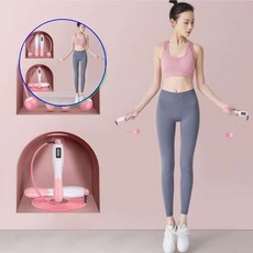 쌍문상회 카운터 무선 노라인 멀티 스마트 실내 줄넘기 무선줄넘기 줄없는 40872EA, 핑크