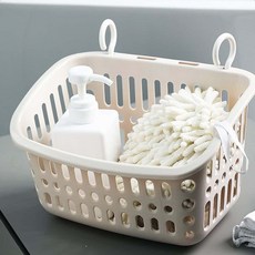 주방 후크 바구니 베란다 걸이 바스켓 정리 선반, 소형, 정사각-그레이_소형, 1개