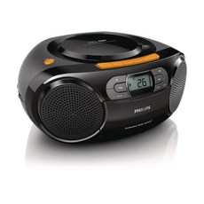 필립스 라디오 카세트 CD 플레이어, jet black, 1.Az388/61