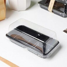 兩粒裝雪媚娘包裝盒蛋黃酥糯米滋大福糕點打包肉鬆小貝泡芙吸塑盒, 1個, 單黑盒子*:1組x50個