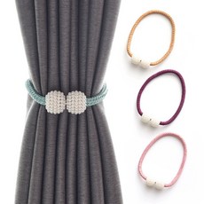 마그네틱 커튼끈 타이백 커튼 장식 커튼 집게 자석DA1010EA yun*4328IE, 진주 볼 커튼끈_베이지, 1개