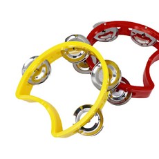 TW 미니 탬버린 휴대용 악기 리듬 노래방 소형, 옐로우