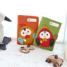 꼬꼬랑산모수첩 바느질 선물 양말인형diy 소품만들기, 주황색커버, 1개