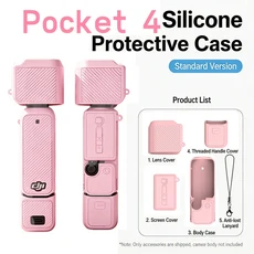 포켓 4 실리콘 커버 보호 케이스 렌즈 DJI 액세서리용 스크래치 방지 슬리브 그립 ﻿, 01 For Pocket 4, 06 Without Base