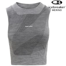 Icebreaker ZoneKnit GT150 女款 網眼短版運動背心 (附罩杯內襯) - 灰