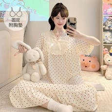 雲朵棉 附胸墊 短袖睡裙 女款 夏季