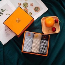 男士格紋內褲三件組 透氣舒適格紋內褲 時尚有型內褲