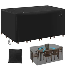 야외 정원 파티오 비치 소파 의자 테이블 커버 완벽방수 가구 강력한 보호 36 크기, 01 Black, 13 120x120x74cm