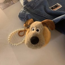可愛小狗毛絨絨零錢包女迷你小收納耳機包卡通鑰匙扣學生書包掛件