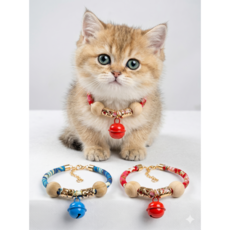 [해충방지] 고양이 벼룩 진드기 퇴치 목걸이 방울 포함 사이즈 조절형 반려묘 방충 목걸이, 1개, 파란색 1개, 파란색