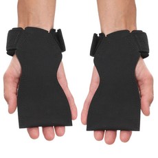 哆哆購 健身護腕 助力帶 引體向上 硬拉 舉重訓練 防滑耐磨運動手腕帶, 1個, M碼【女士或手掌較小男士使用】,黑色【優質橡膠款一對裝】