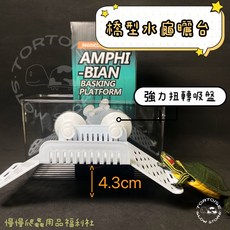 慢慢爬 方型爬台 曬背 餵食槽 爬坡平台 澤龜 水龜 爬蟲 兩棲 角蛙, 1個, 橋型水龜曬台