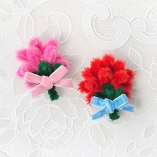 아트박스/에듀팜몰 모루 카네이션 브로치 키링 만들기 DIY키트 어버이날, 핑크 KIT - 골드 키링, 1개