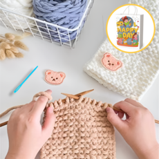 코코퍼니 목도리 뜨기 뜨개질 키트 뜨개실 대바늘 세트, 아이보리_DIY, 1세트