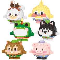 [블럭킹] 나노블럭 Ball Party 귀여운 동물 6종 모음 어린이 KC인증 BK045, 1개, B. 6종 BOX