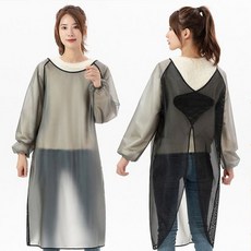 아이레노 TPU 방수 긴소매 앞치마 기본형 작업용 100cm 생활방수 주방 설거지 청소 앞치마, 1개, 블랙