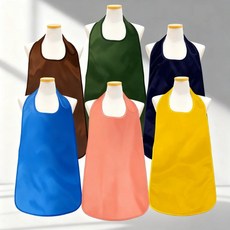 엄마 턱받이 아빠 신생아 수유 육아 앞치마 무지 롱, 찍찍이형 피치