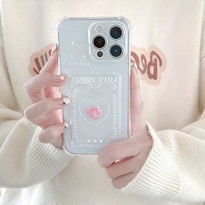 어반드림 러브해피 아이폰 카드케이스 카드수납 투명