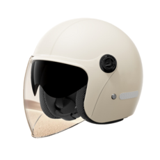 JODDA 국가 표준 3C 인증 전동차 헬멧 오토바이 헬멧 보온 안전모 이중 선글라스, 베이지