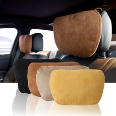 스웨이드 차량용 헤드쿠션 목쿠션 벤츠 S클래스 마이바흐 7시리즈, 블랙