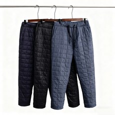 남성 와이드 배기 누빔 팬츠 데일리 따뜻한 기모 패딩 방한바지 슬랙스