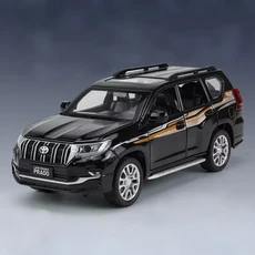 HAOCHI 1/24 Toyota PRADO 랜드 크루저 SUV 합금 자동차 모델 다이캐스트 금속 오프로드 차량 사운드 라이, 01 Black, 1개