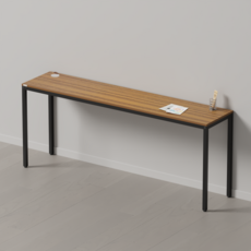 다가구 프래그마 1800x400 책상겸테이블 간이보조책상 홈바테이블 슬림책상 긴테이블, 지브라(상판), 블랙(프레임)