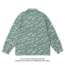 Dee studios맞춤형 원사 염색 자카드 공예 편지 코트 남성과 여성의 봄 중립 바람 재킷 조수