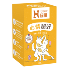 hyperr超躍 狗貓心情超好 保健品 高濃度色胺酸+GABA 維持好心情, 1個, 緩解壓力/穩定性/注意力管理, 30份