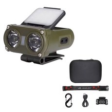 오프레스트 M3 헤드 랜턴 모션센서 LED 캡라이트 캠핑 낚시 등산, 1개, 카키그린