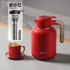 고급 스텐 단열 차주전자 보온병, 1개, N. 레드 1.6L 찻주전자 끓이기+차창고 독립모델