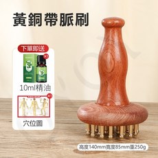黃銅經絡刷 29齒長柄按摩器, 黃銅, 1個