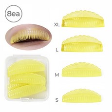 오드뷰티 3색4사이즈 결정리 노글루 실리콘 속눈썹 펌, 1개, (투명)옐로우