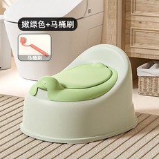 兒童女寶寶小馬桶 嬰幼兒男小孩座便器 臺南出貨 大號便盆 家用廁所尿桶 JUV, 嫩綠色（送刷子）