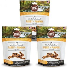 스마트 쿠키 올 내추럴 소프트 개 간식 - 4가지 맛 버라이어티 팩각 5온스 알레르기 민감한 위장을 가진 반려견과 강아지를 위한 건강한 반려견 쫄깃하고 곡물이 없는 미국산, 5 Ounce (Pack of 3), Rabbit and Pumpkin