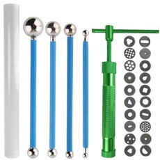 HALFMOON 클레이 모델링 도구 클레이건+밀대+볼툴 세트, 1세트