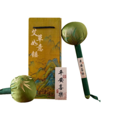 養生艾草錘文創禮品包 節日禮盒 新年禮物 經絡拍打棒, 養生艾草錘-竹葉綠